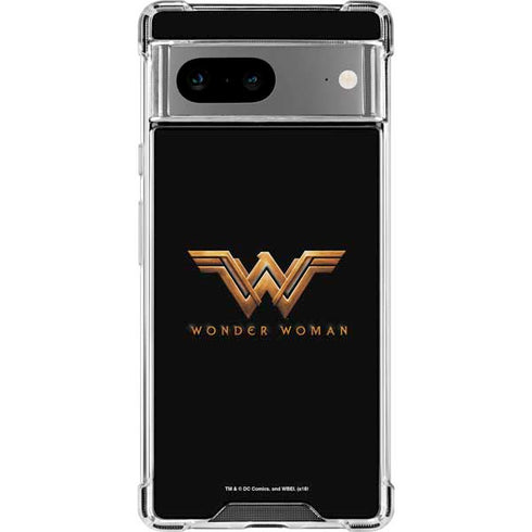 DC Comics Wonder Woman Gold Emblem Google Pixel 7a Clear Case